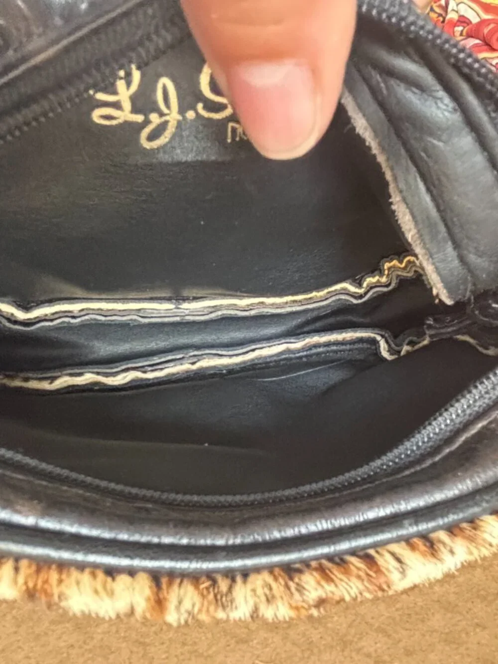Vintage L. J. Simone NY Leopard & Leather Crossbody Bag